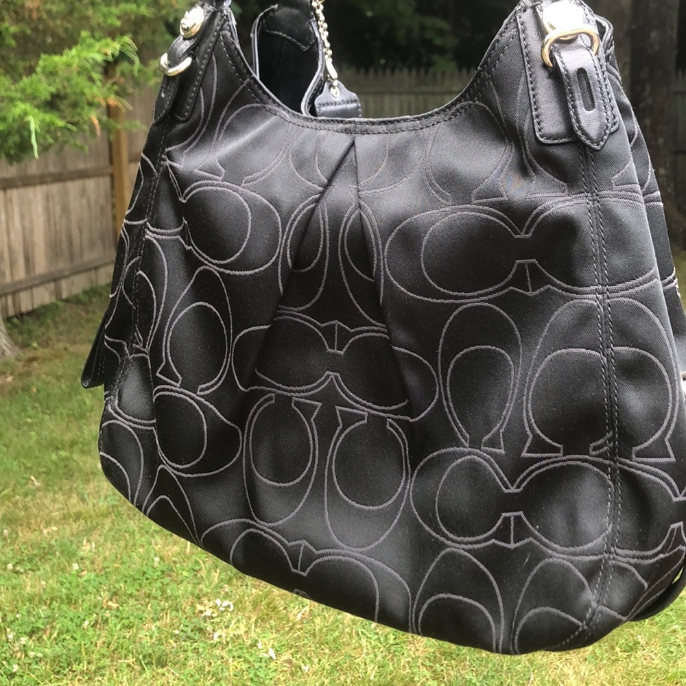 Coach “Mia” signature sateen shoulder bag